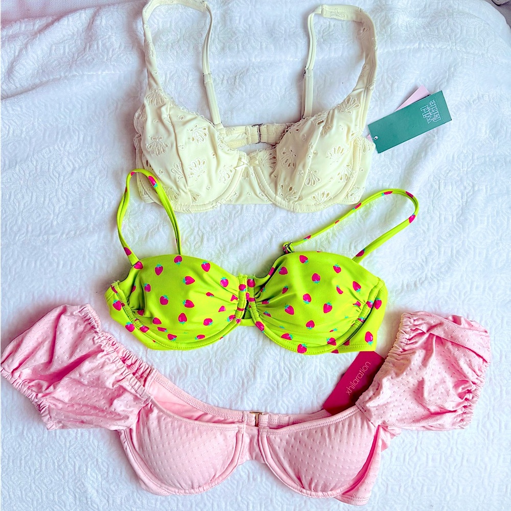 Set of 3 bikini swim tops
